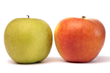 Two fresh apples isolated on white