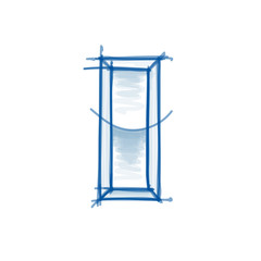 Blueprint font sketch - letter I - marker drawing