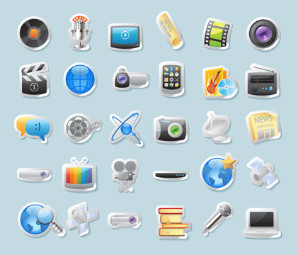 Sticker icons for media