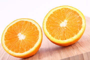 Orange cut in half