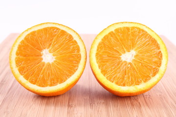 Orange cut in half