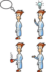 набор символов, мужчины в халате