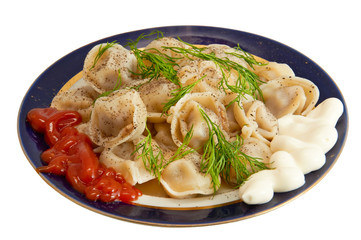 Russian dumplings with meat