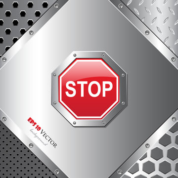 Abstract background with stop sign