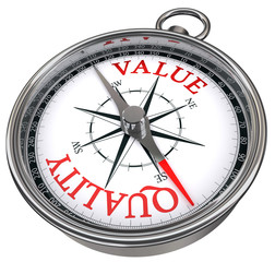 quality versus value concept compass