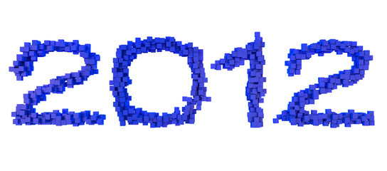 date 2012 written with blue cubes