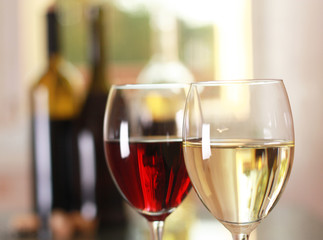 art wine glasses on the table