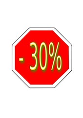 Stop Preisnachlass -30%