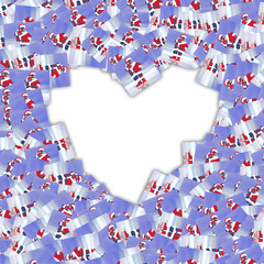 Shape heart with  collage of Santa Claus.