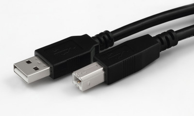 USB Stecker Typ A und Typ B schwarz
