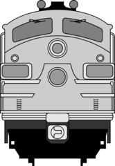 High detailed vector illustration of modern locomotive