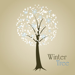 Winter vector  tree