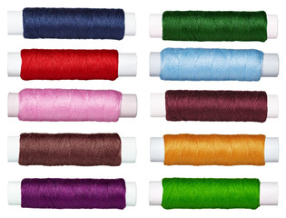 collection of  various sewing threads