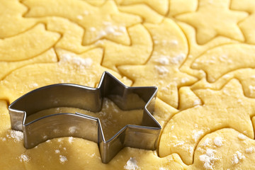 Shooting star shaped cutter shortcrust dough