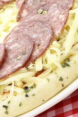 raw italian salami pizza