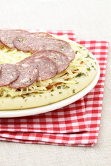raw italian salami pizza