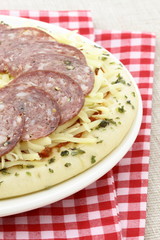 raw italian salami pizza