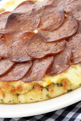 salami and pepperoni pizza