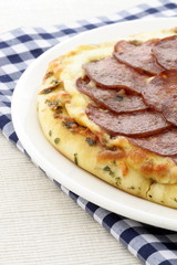 salami and pepperoni pizza