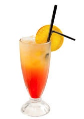 tropical cold cocktail  closeup