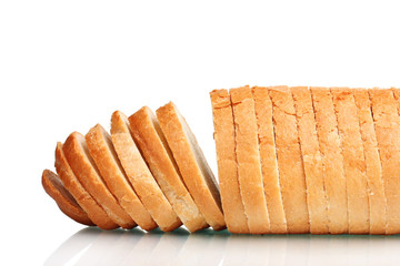 tasty sliced ​​white bread isolated on white