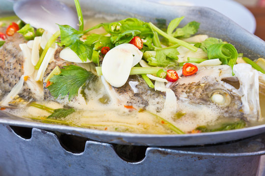 Snapper steamed lemon.