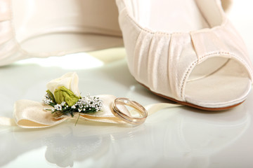 Elegant wedding shoes composition