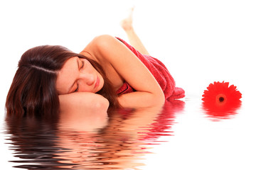 Obraz premium Beautiful young woman ready for spa