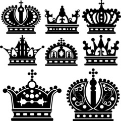 Crown. Set of isolated symbols