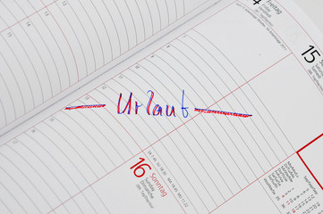 Urlaub im Kalender notiert