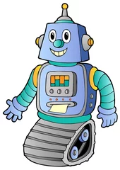 Stickers pour porte Robots Robot rétro dessin animé 1