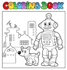 Coloring book robot theme 1