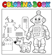 Photo sur Plexiglas Bricolage Livre de coloriage robot thème 1