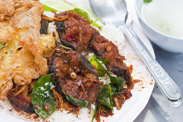 Catfish fried pepper and omelette