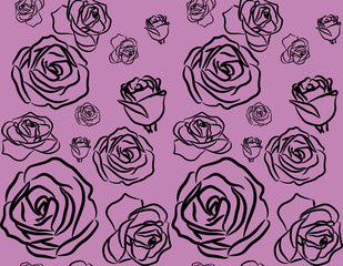 rose on violet background seamless