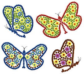 vector beads butterfly's set