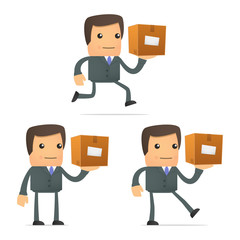 set of funny cartoon businessman