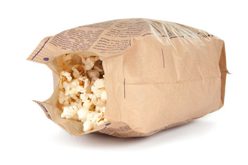 popcorn in a paper bag