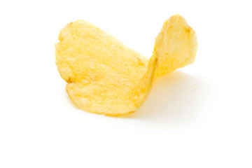 Potato chip isolated on white