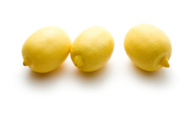 Lemons on the white background