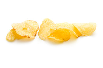 Potato chips isolated on white