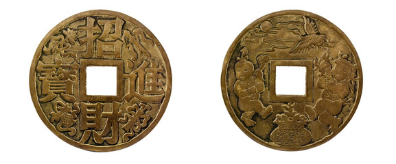 Chinese coin of happiness.