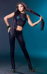 Fototapeta premium beautiful fashionable woman with long hair