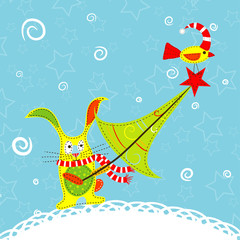 Template christmas greeting card, vector