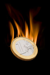 Brennende Eurom&uuml;nze