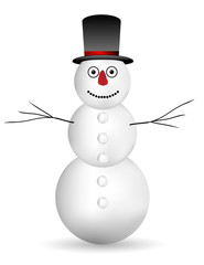 Snowman on white
