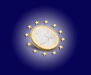 Eine Euromünze