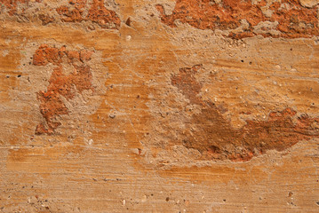 Old brick brown wall is closeup