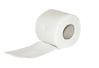 White Toilet Paper isolated on the white background