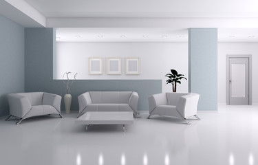 Salotto con divani bianchi